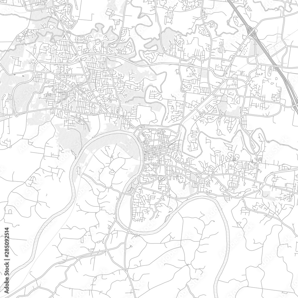 Clarksville, Tennessee, USA, bright outlined vector map