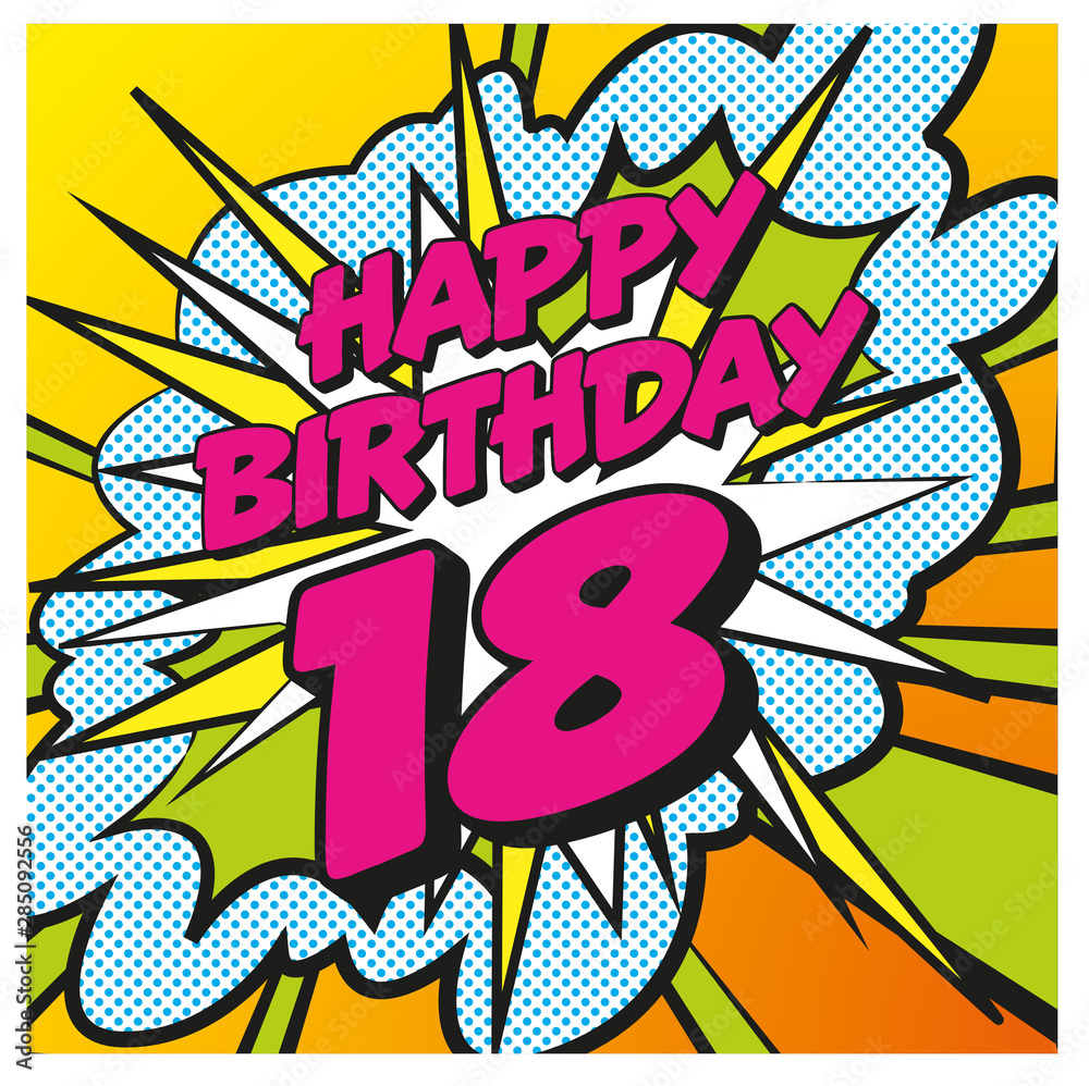 Carte Happy Birthday 18 years 