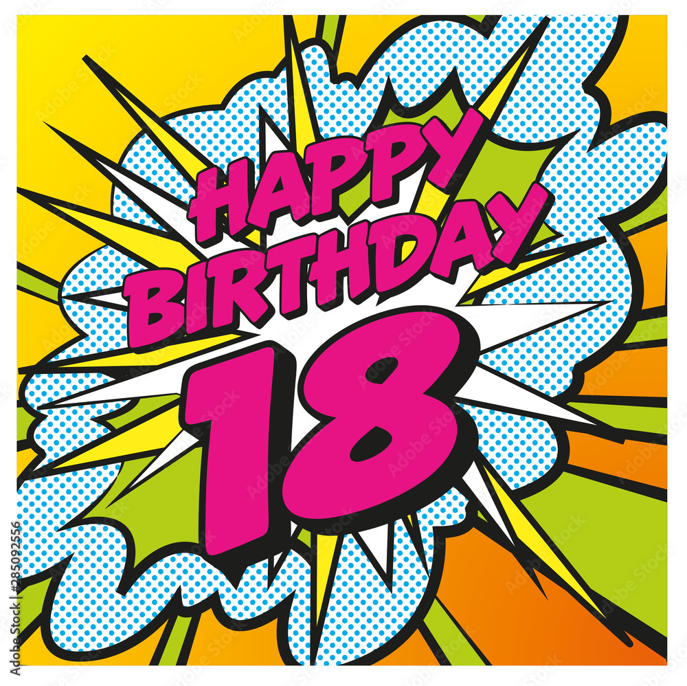Carte Happy Birthday 18 years Carte Happy Birthday 18 years