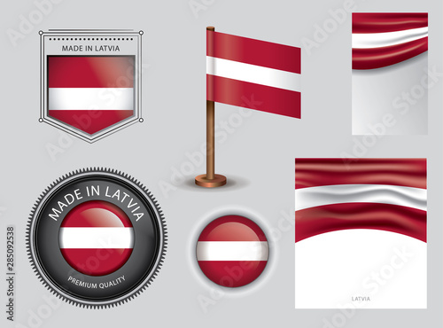 Free Download  Made in Latvia seal, Latvian flag and color  --Vector Art-- - GFXLoad