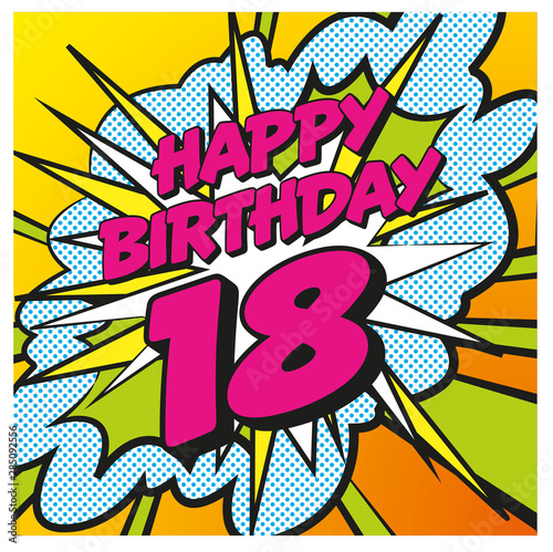 Carte Happy Birthday 18 years 