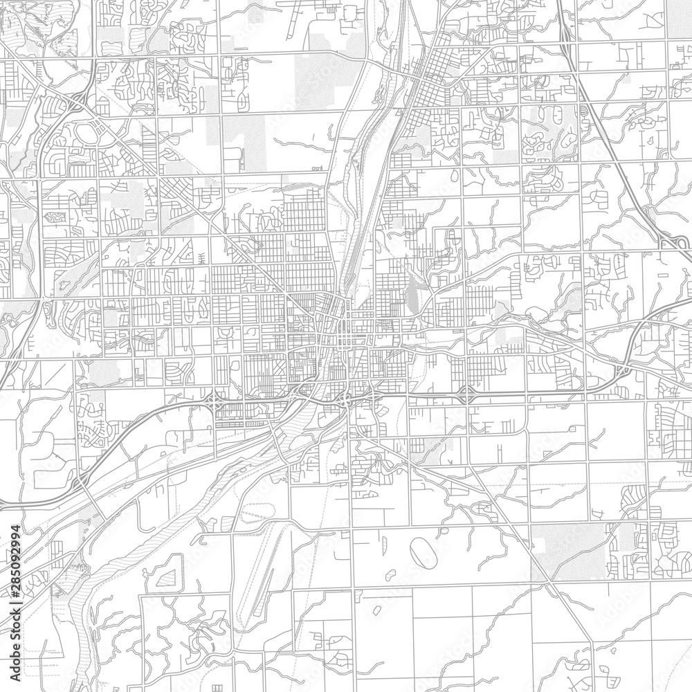 Joliet, Illinois, USA, bright outlined vector map