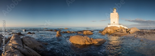Εκτύπωση καμβά Wide angle panoramic image of the Stompneusbaai lighthouse near Shelley point in