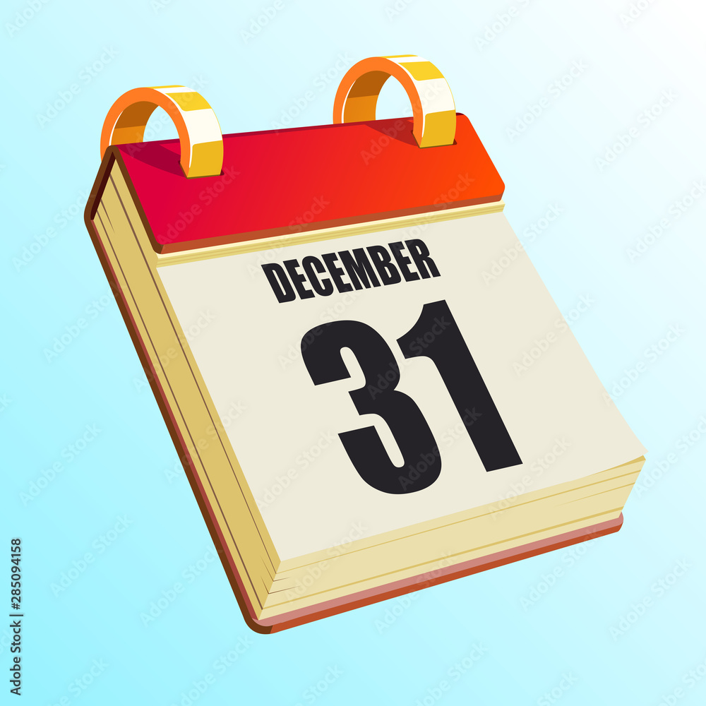 December 31 on Red Calendar