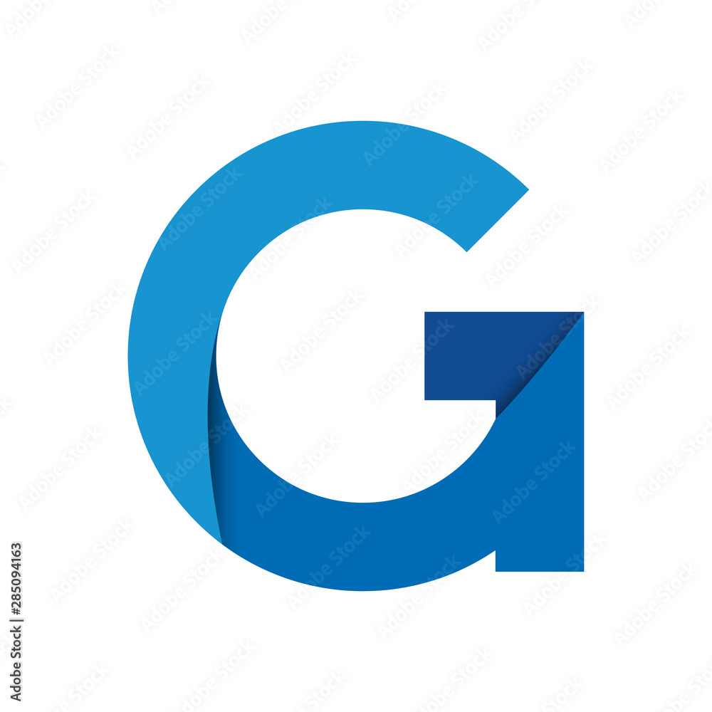 Blue letter G logo on white background Blue letter G logo on white background
