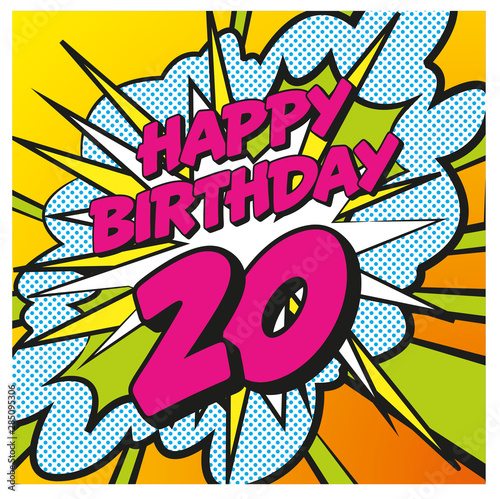 Carte Happy Birthday 20 years 