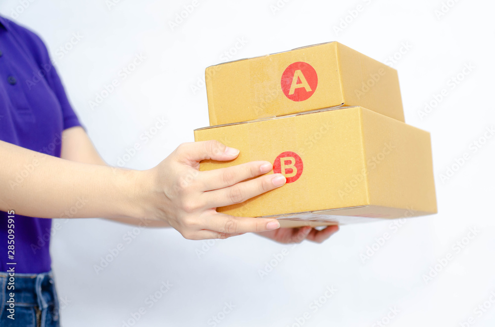 Concepts of women delivering items. Concepts of women delivering items.