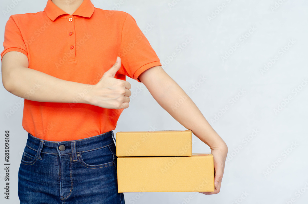 Concepts of women delivering items. Concepts of women delivering items.
