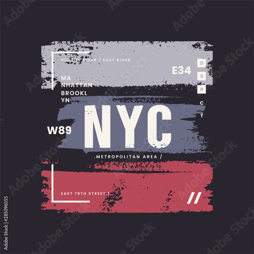 New York City grunge stylized graphic t-shirt vector design