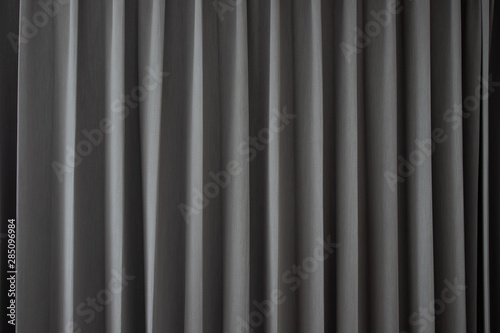 grey fabric curtain background and texture.