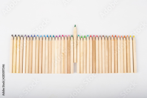 collection of colorful school pencils
