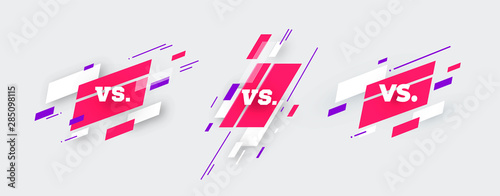 Set versus logo vs letters for sports and fight competition. MMA, Battle, vs match, game concept competitive vs. with simple graphic elements. on white background eps 10 Vector illustration