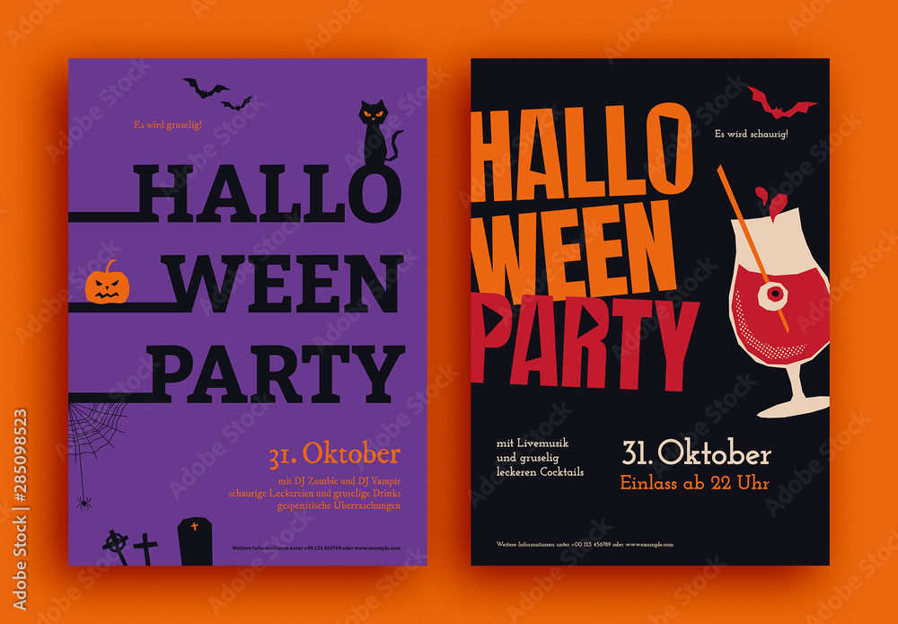Halloween Flyer Set Stock Template | Adobe Stock