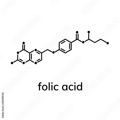 Folic acid or vitamin b9 chemical formula