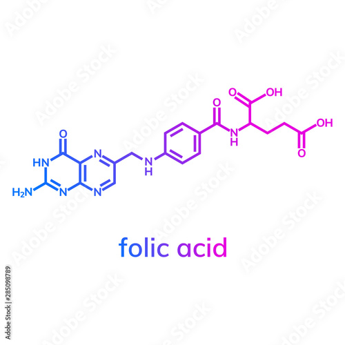 Folic acid or vitamin b9 chemical formula