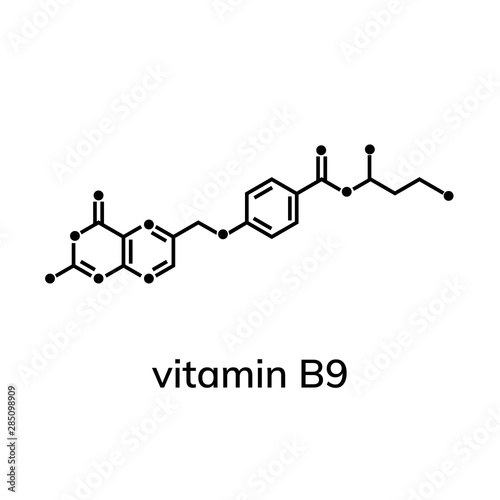 Folic acid or vitamin b9 chemical formula