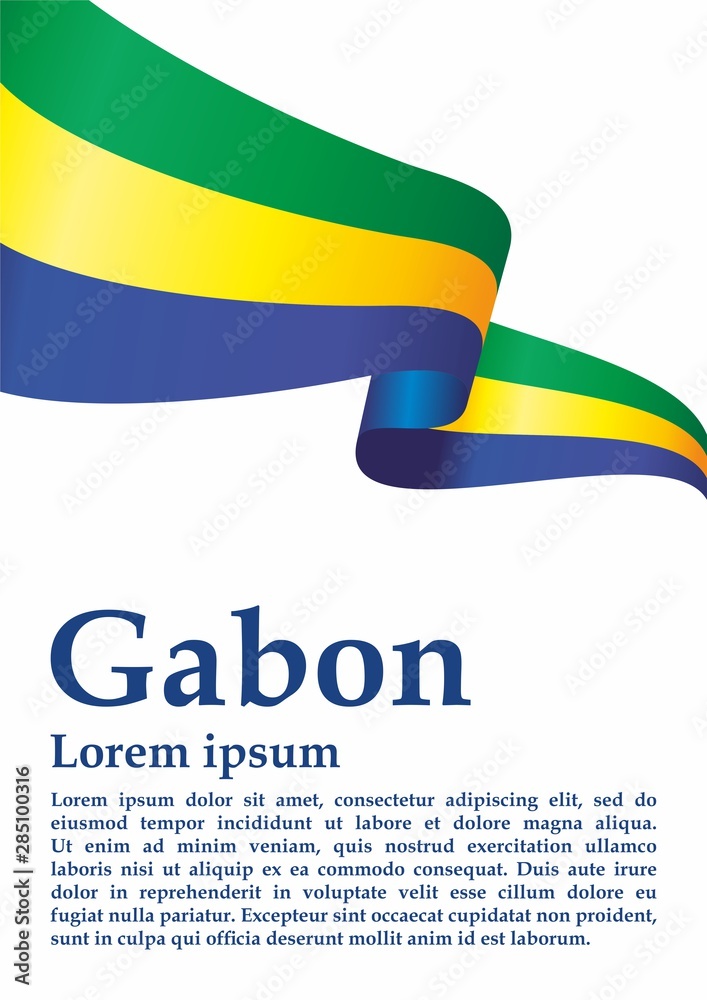 Flag of Gabon, Gabonese Republic. Template for award design, an official document with the flag of Gabon. Bright, colorful vector illustration. Flag of Gabon, Gabonese Republic. Template for award design, an official document with the flag of Gabon. Bright, colorful vector illustration.