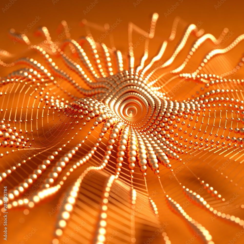 Fototapeta premium Luxury drapery particle wave background. 3d illustration, 3d rendering.