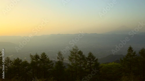 Beautiful morning with Mt.Fuji at dawn photo