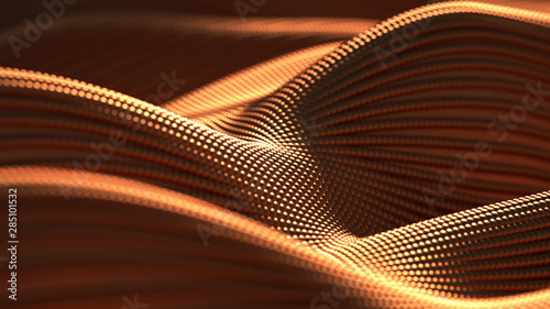 Luxury drapery particle wave background. 3d illustration, 3d rendering.