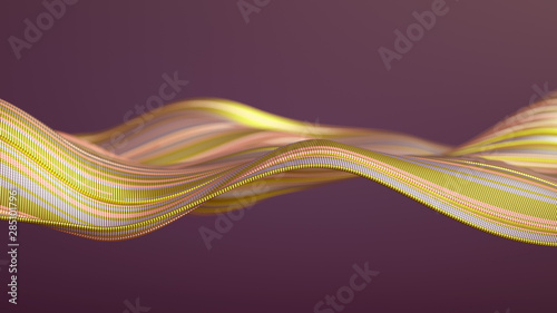 Luxury drapery particle wave background. 3d illustration, 3d rendering.