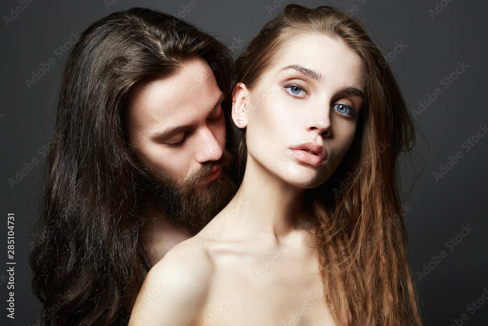 lovely beautiful couple. sexy woman and handsome man