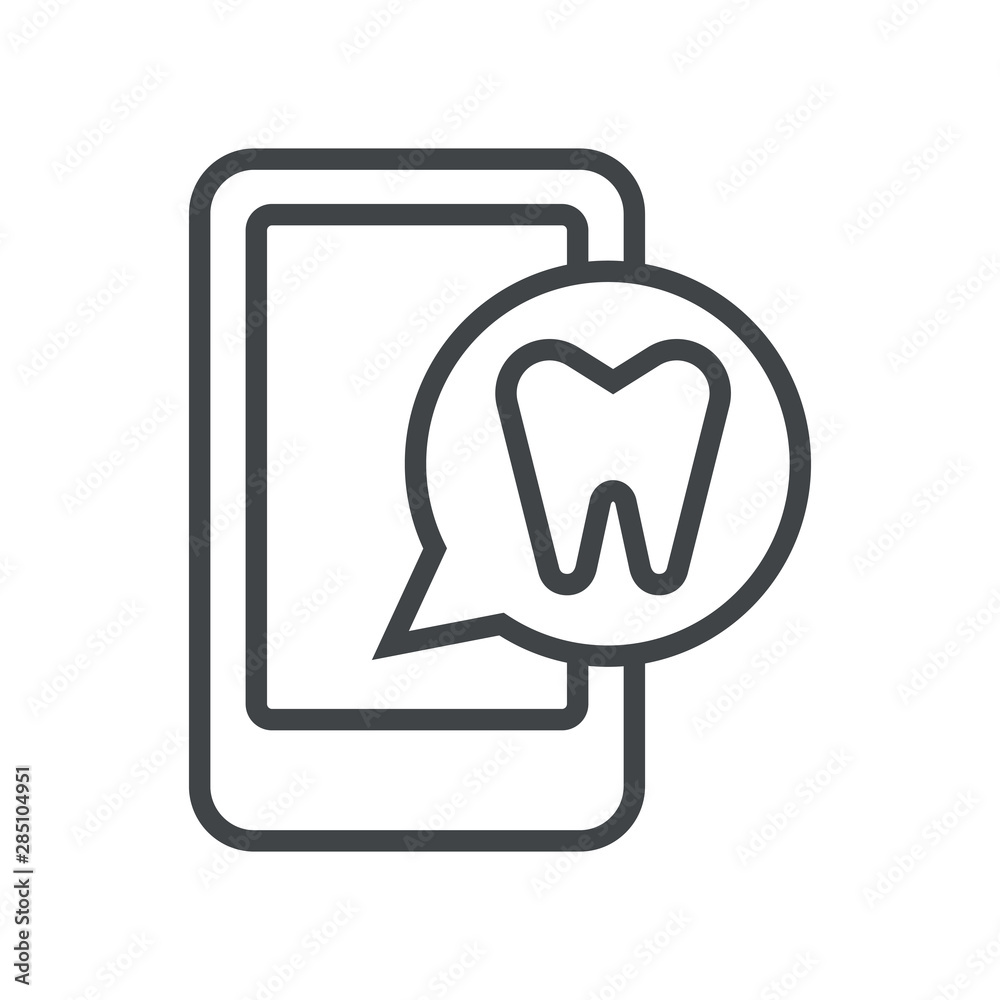 Line icon dentistry in phone Line icon dentistry in phone