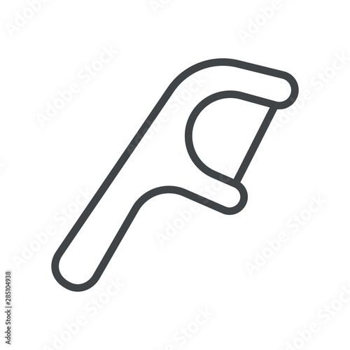 Line icon dental floss on stick