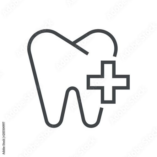 Line icon healthy tooth