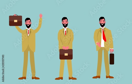 Businessmen set isolated illustrtion characters vector.