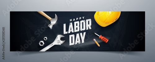 Happy Labor Day banner, poster. Design template. Vector illustration