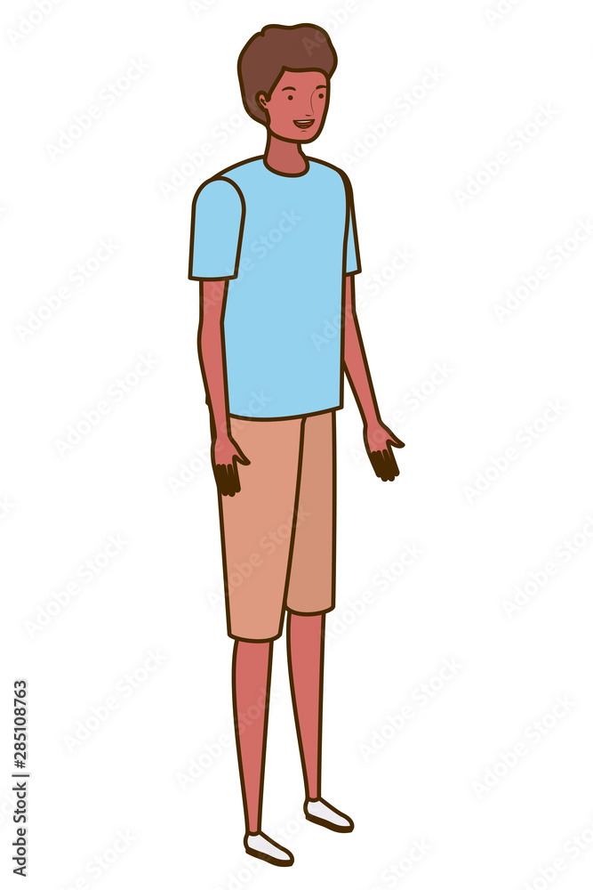 young man standing on white background young man standing on white background