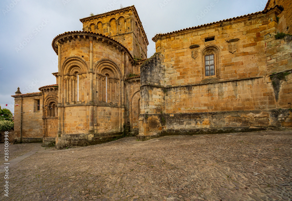 Colegiata Santillana del Mar (Cantabria - Spain). Romanesque art of the twelfth century. Santiago's road