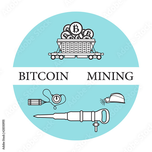 Railway car, bitcoin, dynamite, jackhammer, helmet