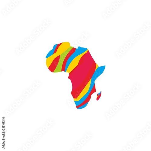 colorful africa map logo design template
