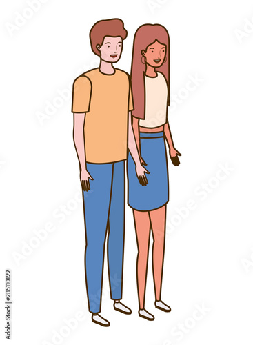 couple of people standing on white background