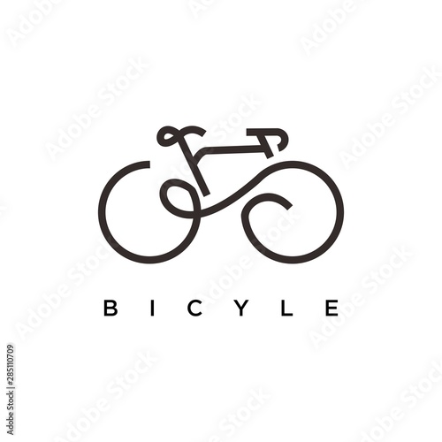 Bicycle logo design. Bicycle line art vector design. Bicycle parts logotype