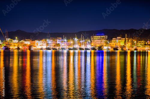 Port of Kos town during the night, Greece © CCat82