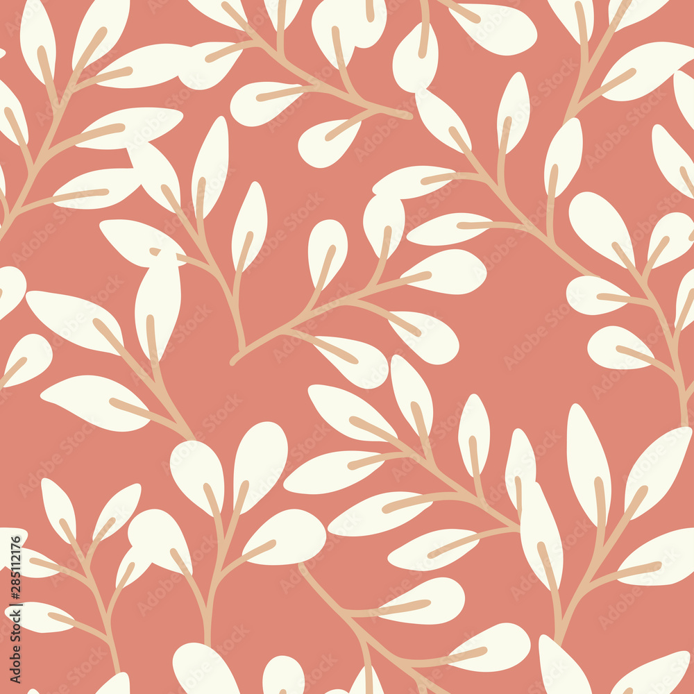 Seamless pattern with hand drawn flowers on white background. Vintage repeat background. Vector floral texture.