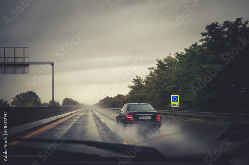 bad weather on the highway