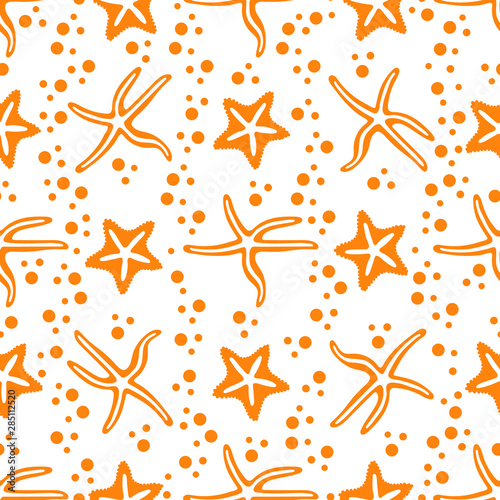 Vector seamless pattern with starfish.