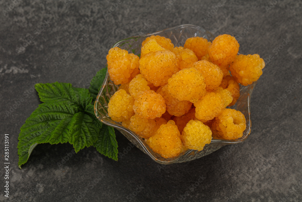 Sweet ripe tasty yellow raspberry Sweet ripe tasty yellow raspberry