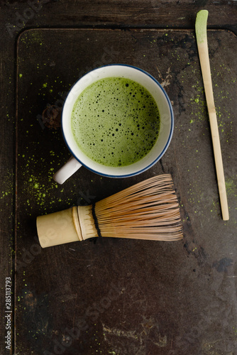 Green matcha tea photo