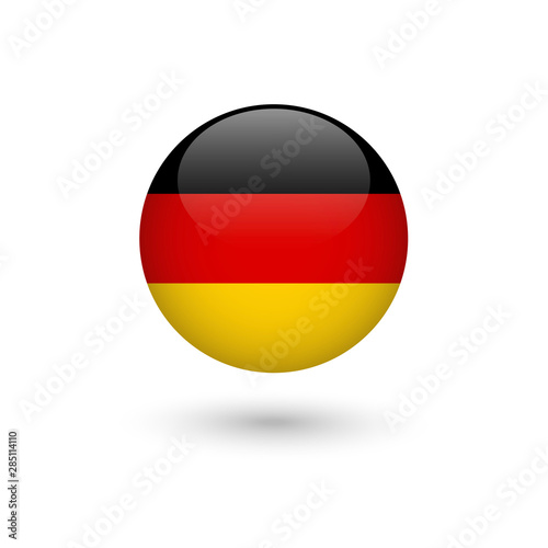 Germany flag round glossy