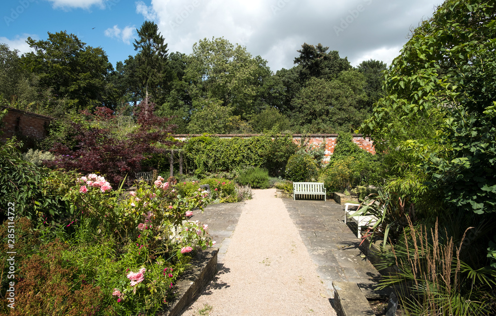 Formal walled garden at Elvaston Country Park, Derbyshire, UK