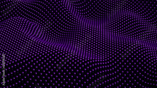 Technology geometry black background. 3d illustration, 3d rendering.