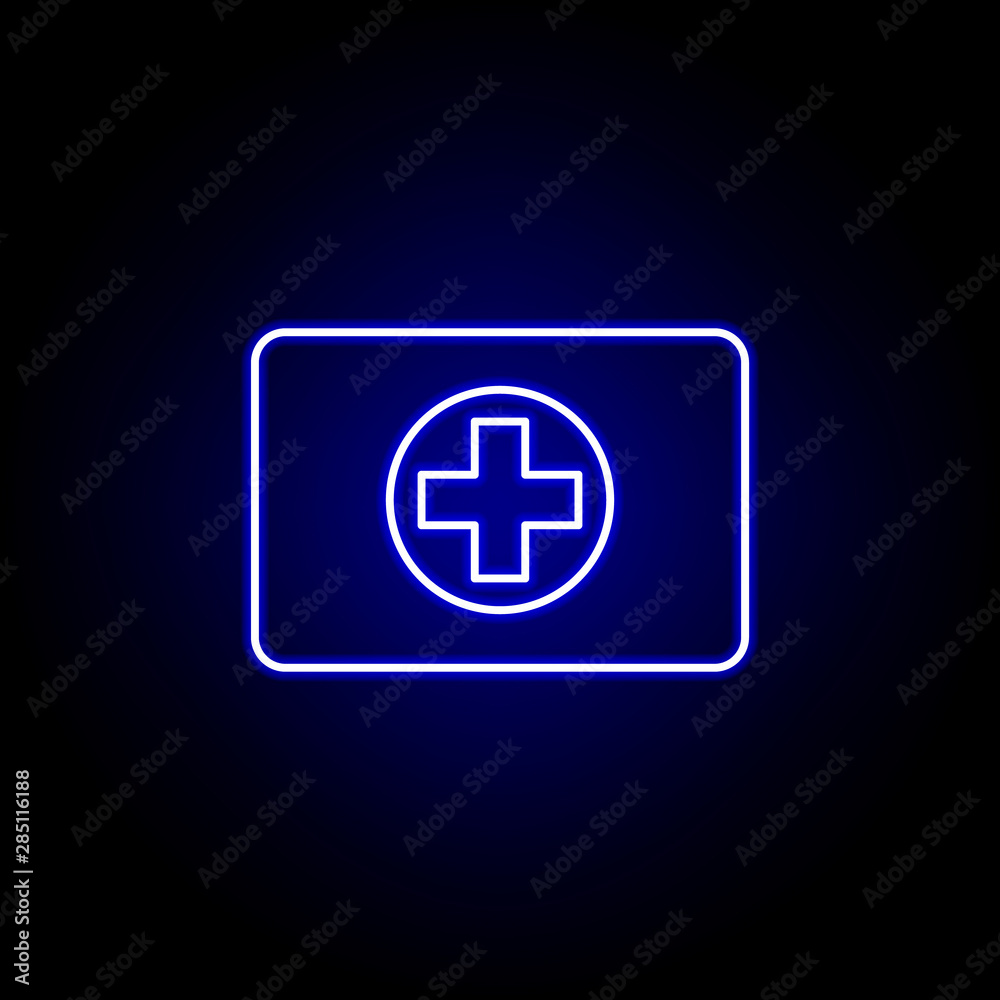 first aid kit healthy sport line icon in neon style. Element of winter sport illustration. Signs and symbols icon can be used for web, logo, mobile app, UI, UX first aid kit healthy sport line icon in neon style. Element of winter sport illustration. Signs and symbols icon can be used for web, logo, mobile app, UI, UX