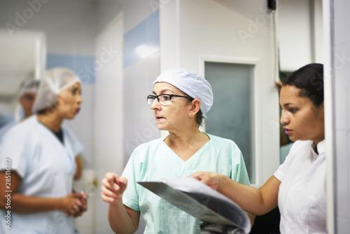 Medical professionals preparing their day