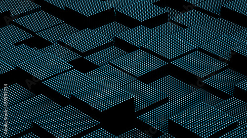 Wallpaper Mural Technology geometry black background. 3d illustration, 3d rendering. Torontodigital.ca