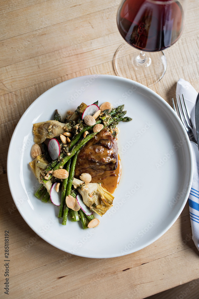 Healthy Meal with Asparagus and Artichokes Healthy Meal with Asparagus and Artichokes